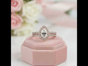 Rose Gold Pear Cut Diamond Option Engagement Ring Set