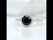 3.0 Ct Round Black Diamond Option Engagement Ring