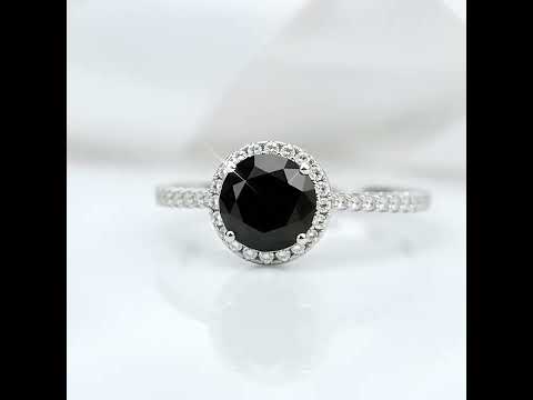 3.0 Ct Round Black Diamond Option Engagement Ring