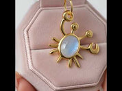 Moonstone Mr. Crab Necklace