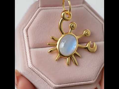 Moonstone Mr. Crab Necklace