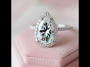 6.0 ct Pear Cut Diamond Halo White Gold Engagement Ring