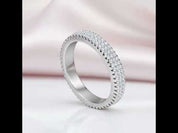 Three Rows of Round Cut Diamond Option Ring Band