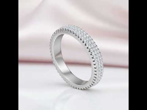 Three Rows of Round Cut Diamond Option Ring Band
