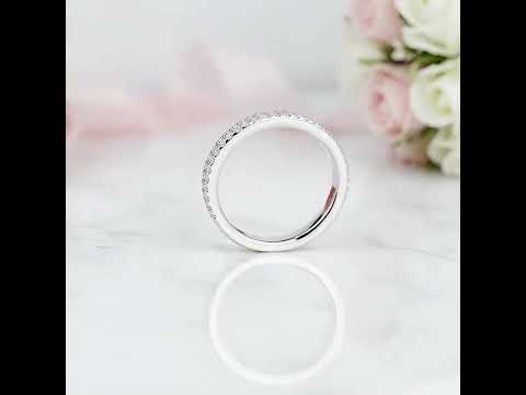 White Gold Double Halo Round Cut Wedding Band