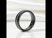 Round Cut Diamond Option Black Unisex Wedding Band