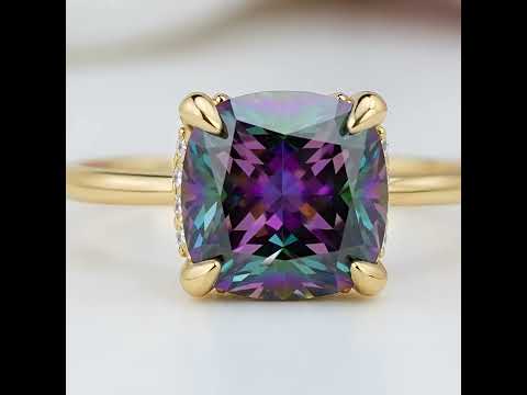 3.5ct Alexandrite Cushion Cut Engagement Ring