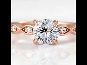 Rose Gold 1.0 ct Round Cut Diamond Option Promise Ring