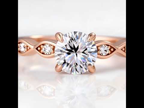 Rose Gold 1.0 ct Round Cut Diamond Option Promise Ring