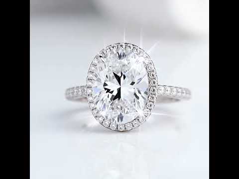 White Gold Halo Oval Cut Diamond Option Engagement Ring