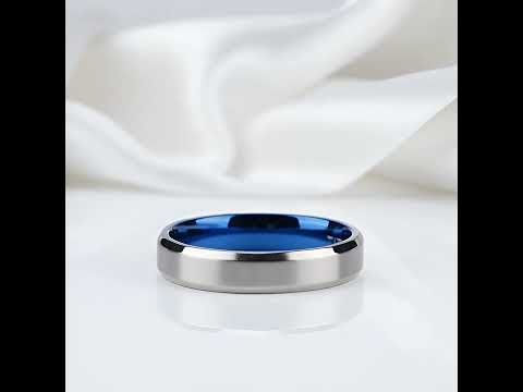 Titanium and Classic Blue Men's Wedding Band