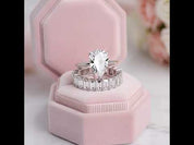 3.0 Carat Pear Cut Diamond Ring Set