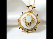 Classic Oval Opal Pendant Necklace