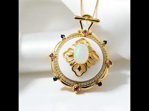 Classic Oval Opal Pendant Necklace