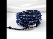 Natural Lapis Lazuli Raw Stone Gravel Bead Bracelet