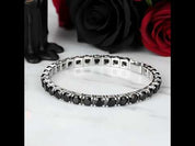 6.5mm Black Round Diamond Cuff Bracelet