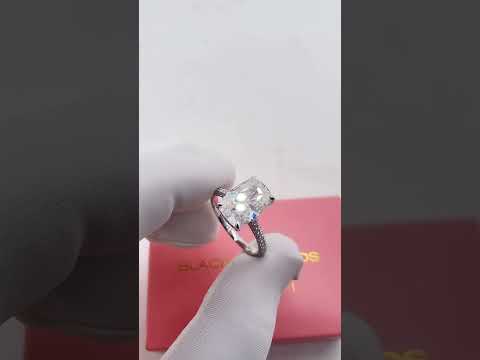 Luxurious Elongated Cushion Cut Engagement Ring