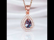 1.0 Ct Lab Alexandrite Pendant Necklace