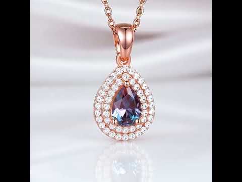 1.0 Ct Lab Alexandrite Pendant Necklace