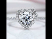Diamond Option Heart Engagement Ring Set