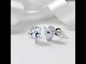 White Sapphire Pear Cut Women's Stud Earrings