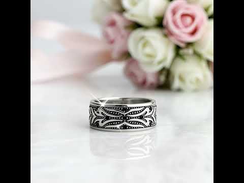 Black Diamond Option Tiger Pattern Ring Band