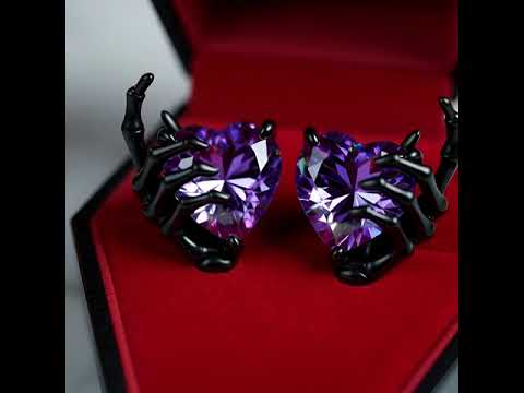 You’ve Got My Heart Forever Gothic Diamond Heart Earrings