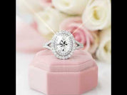 3ct Halo Oval Cut Diamond Option Double Halo Engagement Ring