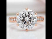 18k Rose Gold 5.0 Ct Round Cut Diamond Engagement Ring