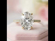 Oval 4ct Diamond Option Solid Gold Solitaire Engagement Ring