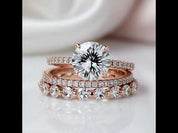 Rose Gold Classic Round Cut Wedding Set