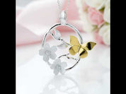 Elegant Butterfly Garden Flower Necklace