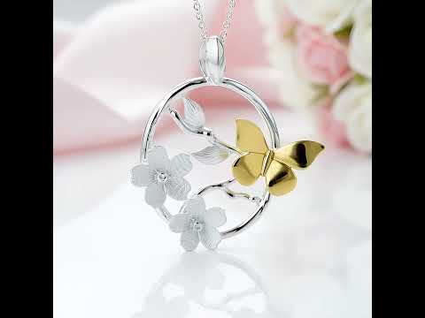 Elegant Butterfly Garden Flower Necklace