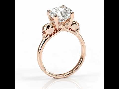 Micro-inlaid Diamond Option Rose Gold Skull Ring