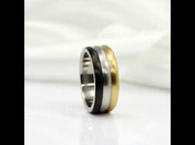 Tri Tone Stainless Steel Men's Ring Band