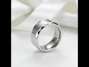 Rippled Edges Men's Tungsten Carbide Wedding Band