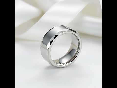 Rippled Edges Men's Tungsten Carbide Wedding Band