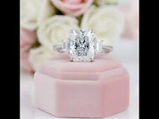Three Stone Radiant Cut Diamond Option Engagement Ring
