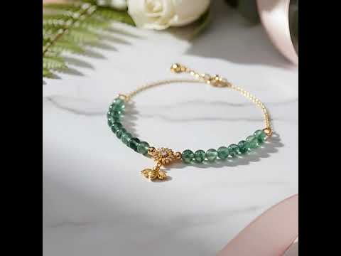 Moss Agate Beads Strand Bracelet