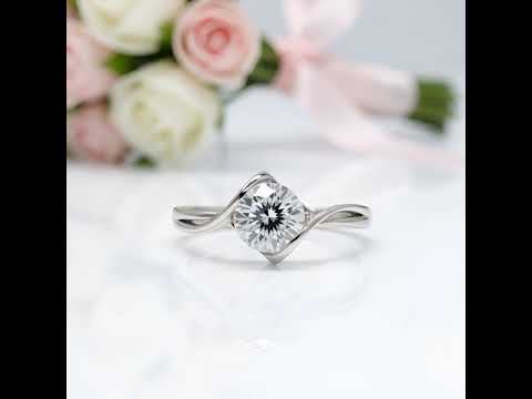 1.0 Ct Round Diamond Option Angel Engagement Ring