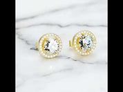 2.0 Ct Round Cut Diamond Stud Earrings