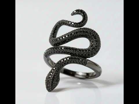 Paved Diamond Option Snake Ring