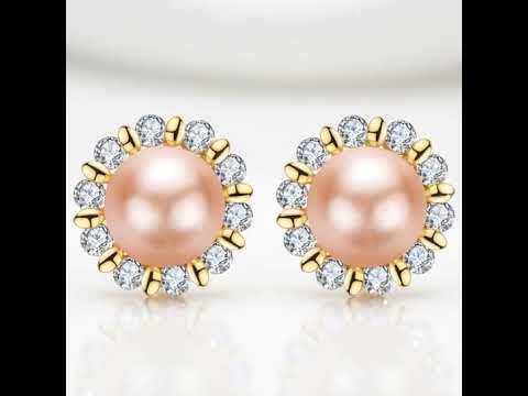 Flower Freshwater Pearl Stud Earrings