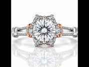 1.0 Ct Round Diamond Option Flower Engagement Ring