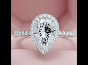 2.0 Ct Pear Cut Diamond with Halo Ring