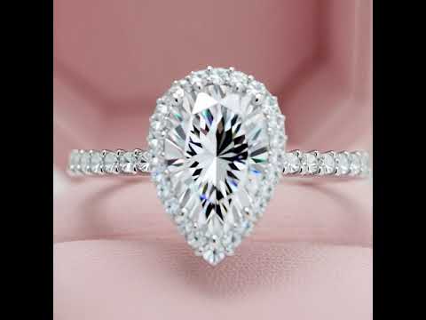 2.0 Ct Pear Cut Diamond with Halo Ring
