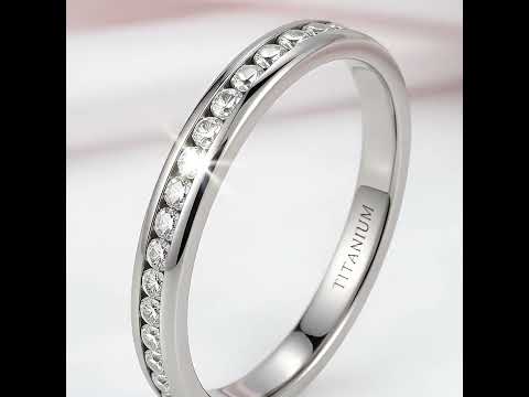2mm Titanium Eternity Diamond Wedding Band