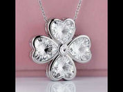 Four Leaf Clover Pendant Necklace with Diamond Option