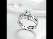 2.96 Ct Princess Cut White Diamond Option Ring Set