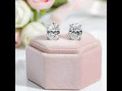 4.0 Ctw Oval Cut Diamond Option Post Stud Earrings